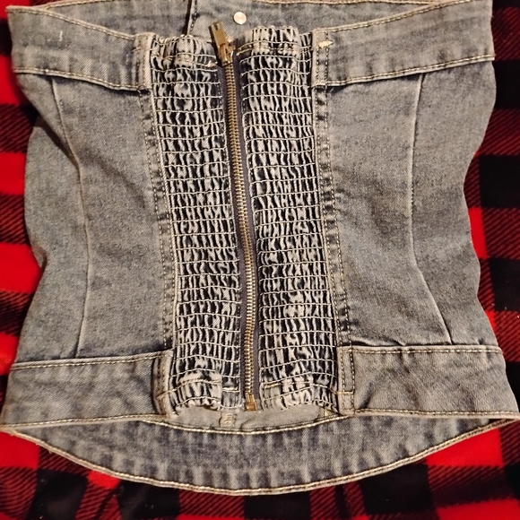 Denim Strapless Top - Picture 2 of 2
